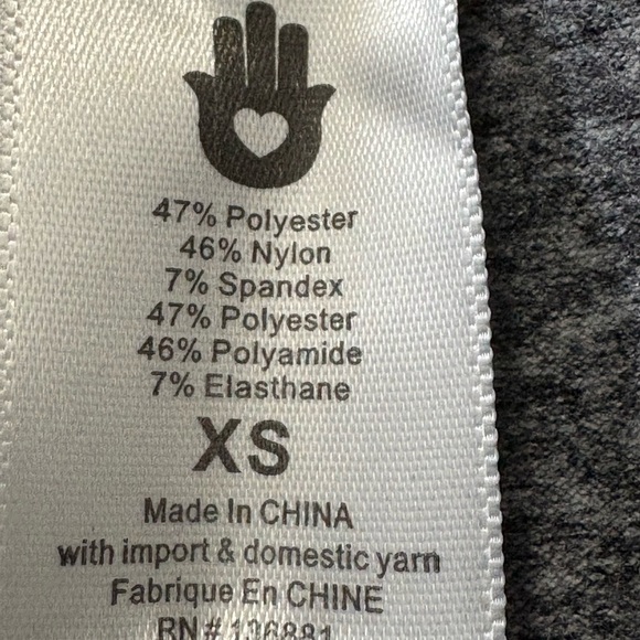 Spiritual Gangster “Namaste” Heathered Gray Yoga Leggings. Black Spellout. XS - Picture 7 of 12